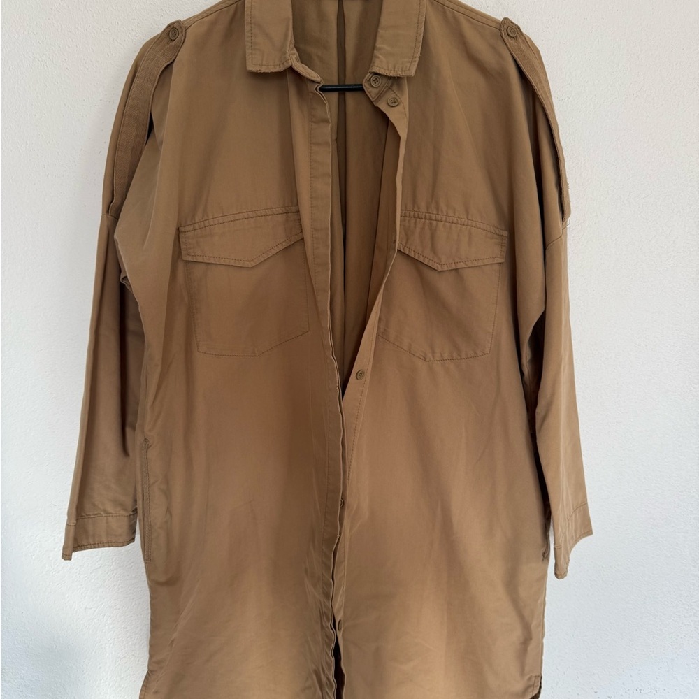 Zara Basic Camel Shirt Jacket - image 1
